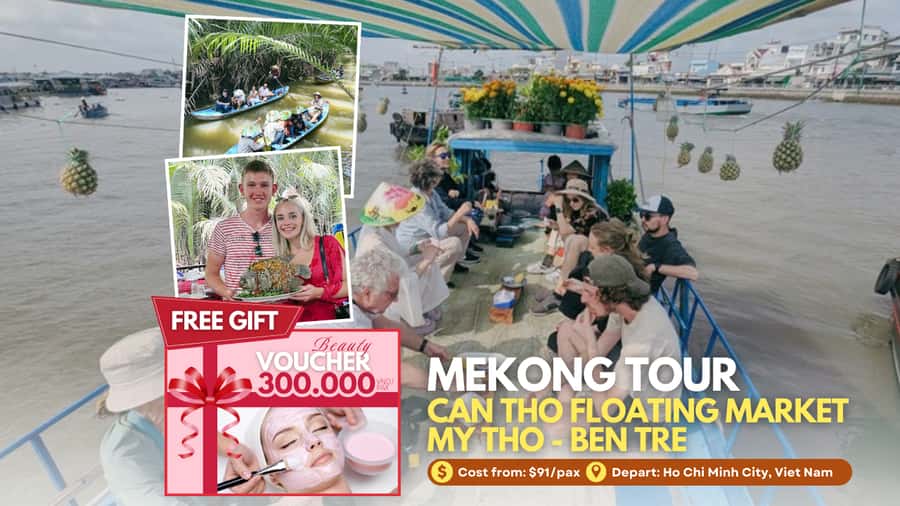 1 Day Mekong Tour: Cai Rang Floating Market & MyTho-Ben Tre - Cai Rang Floating Market at about 8:00 am