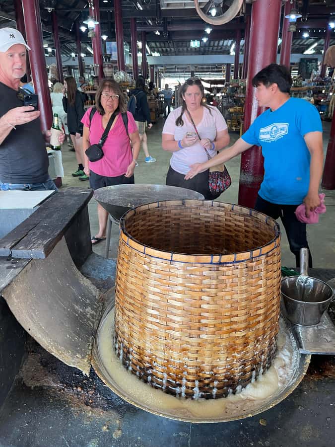 1-Day Trip: Floating Market & Railway Market by Toyota Camry - Coconut sugar and food worth trying