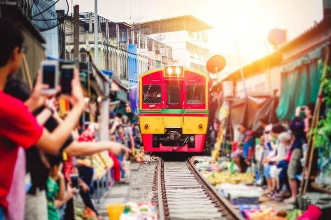 Bangkok's Best: City Highlights & Floating Market Private Tour - Maeklong Railway Market and the passing train