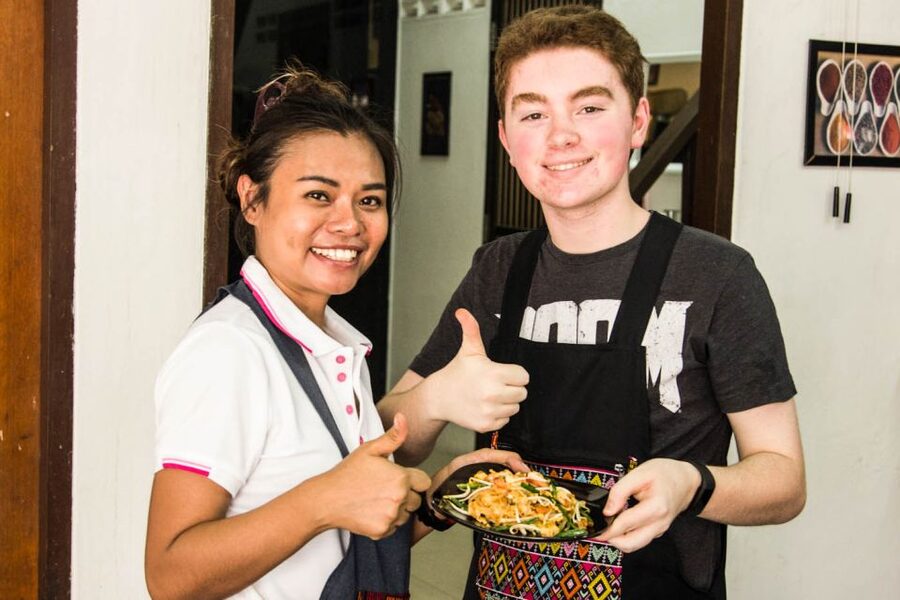 Bangkok: Thai Cooking Class and Onnuch Market Tour - A busy schedule with plenty to eat