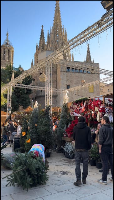 Barcelona: Christmas Lights and Markets Bike Tour - Hospital de Sant Pau and the evening light show