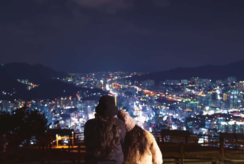 Busan Night Tour: Market, Skywalk & Optional SnapShot - Crossing Busan Harbor Bridge at night