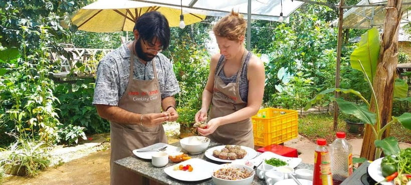 Dalat: Home Cooking Class with Central Market Tour - Eating what you prepared