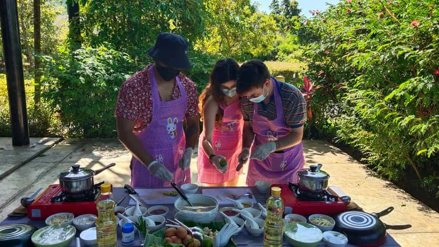 Dinner from cooking class & enjoy local night market - From hotel pickup to a small Phuket farm