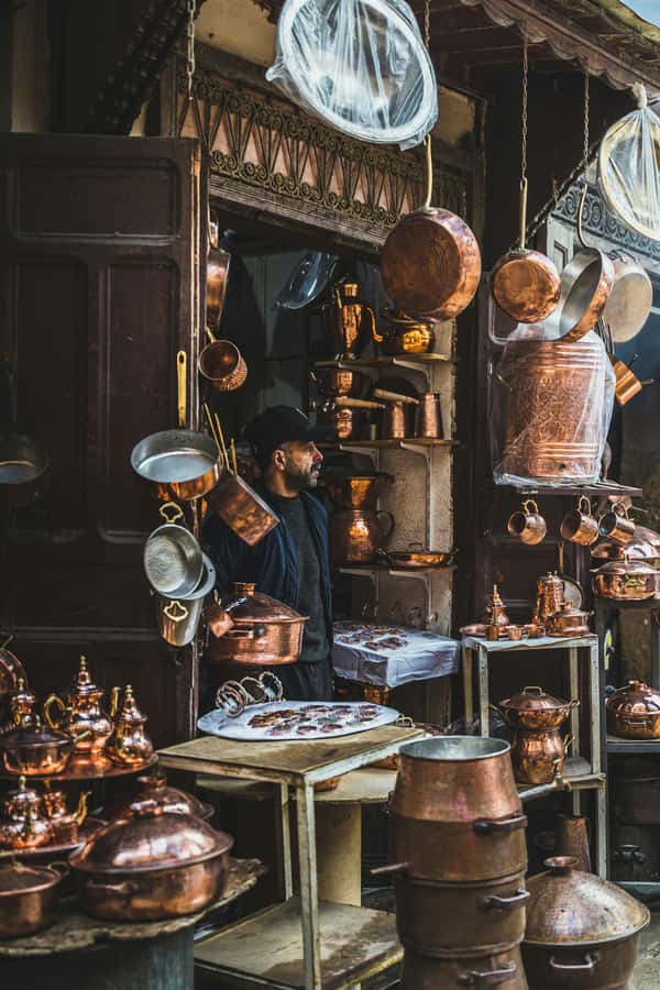 Fes: Royal Palace, Madrasa, Tannery & Souks and Medina Tour - Chouara Tanneries and the smell of working leather