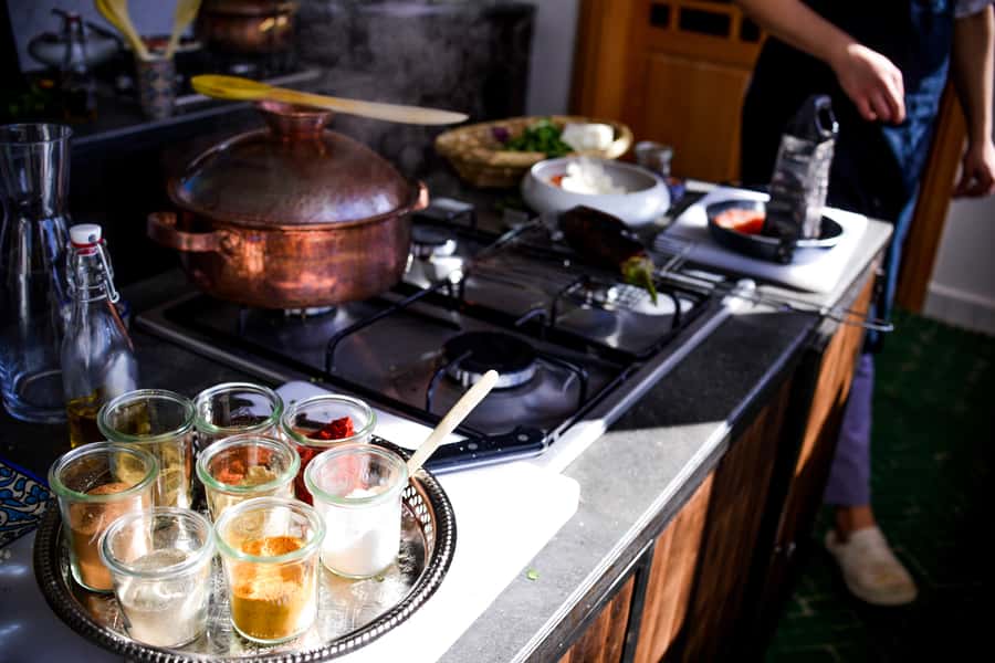 Fez: Group Cooking Workshops with Optional Souk Visit - From preparation to lunch or dinner under citrus trees