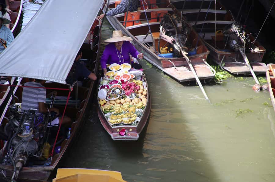 Floating Market Full-Day Bicycle Tour from Bangkok - Maeklong Railway Market and the passing train