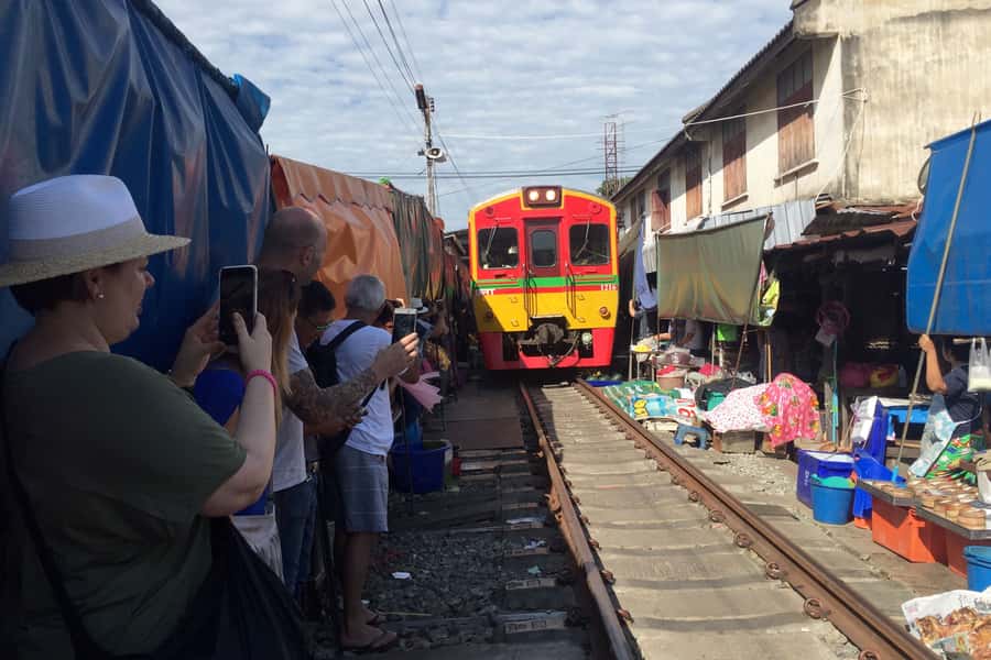 From Bangkok: Floating Market & Ayutthaya Private Day Trip - Maeklong Railway Market and the short train spectacle