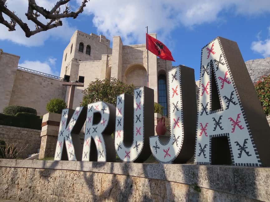 From Durres/Golem: Kruja Castle, Old Bazaar & Sari Salltik - Sari Salltik gives this day its mountain setting