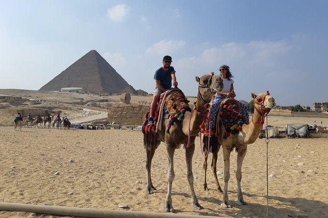 Full Day Private Tour Giza Pyramids Sphinx, Camel Ride, Egyptian Museum & Bazaar - Giza Pyramids: two hours with Egypt’s headline sight