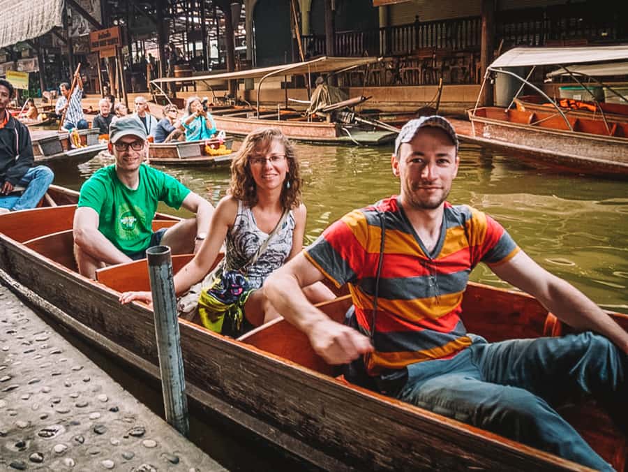 Grand Palace, Damnoen Floating Market & Maeklong Market Tour - Damnoen Saduak by long-tail boat