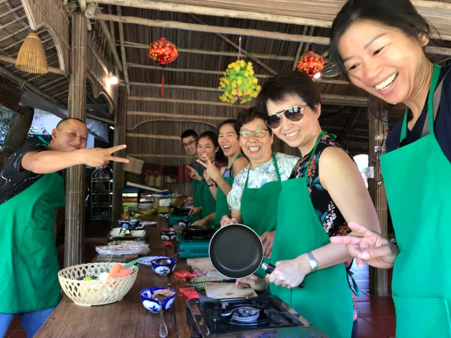Hoi An Cooking Class - Local Market Experience -River Cruise - Riding through Cam Thanh Coconut Village