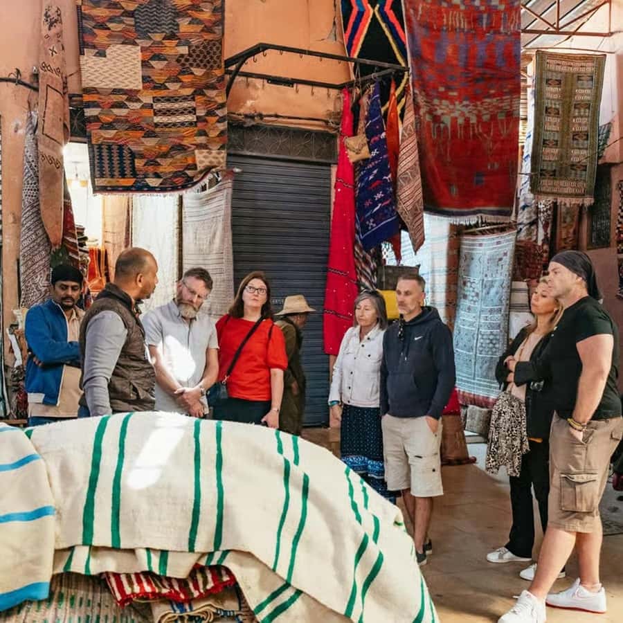 Marrakech: Medina and Souks Walking Tour - The carpet and rug stop