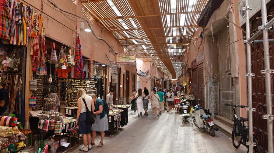 Marrakech: Medina, Souks, Artisans Guided Tour with Mint Tea - Souk El Attarine and the narrow shopping lanes