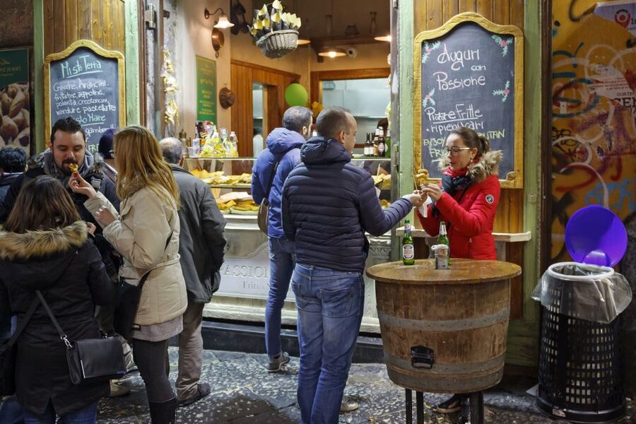 Naples: City and Street Food Market - Starting at Piazza Municipio and the Maschio Angioino