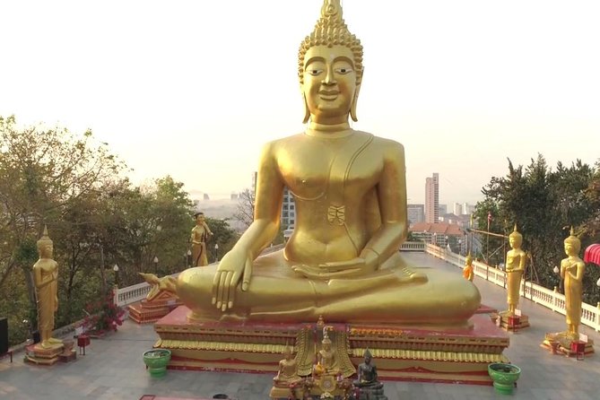 Pattaya Viewpoint, Big Buddha & Floating Market with Lunch - The large laser-cut Buddha image