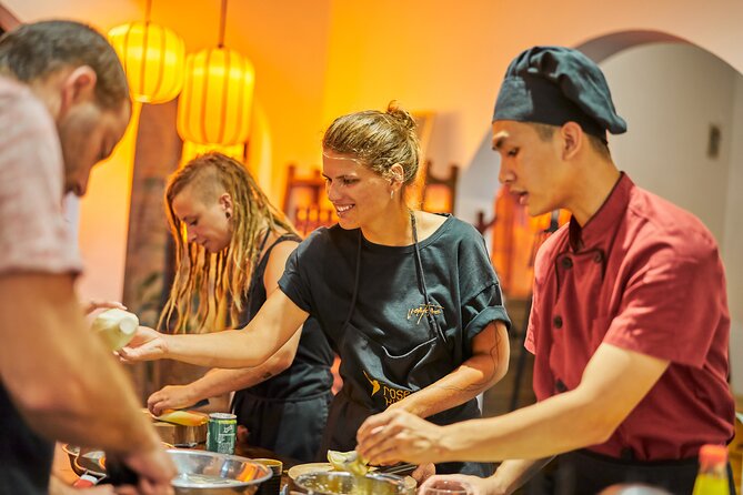 Rose Kitchen Hanoi: Market, Cooking & Culture Tour + Free PickUp - Cooking in a 500-square-meter garden villa