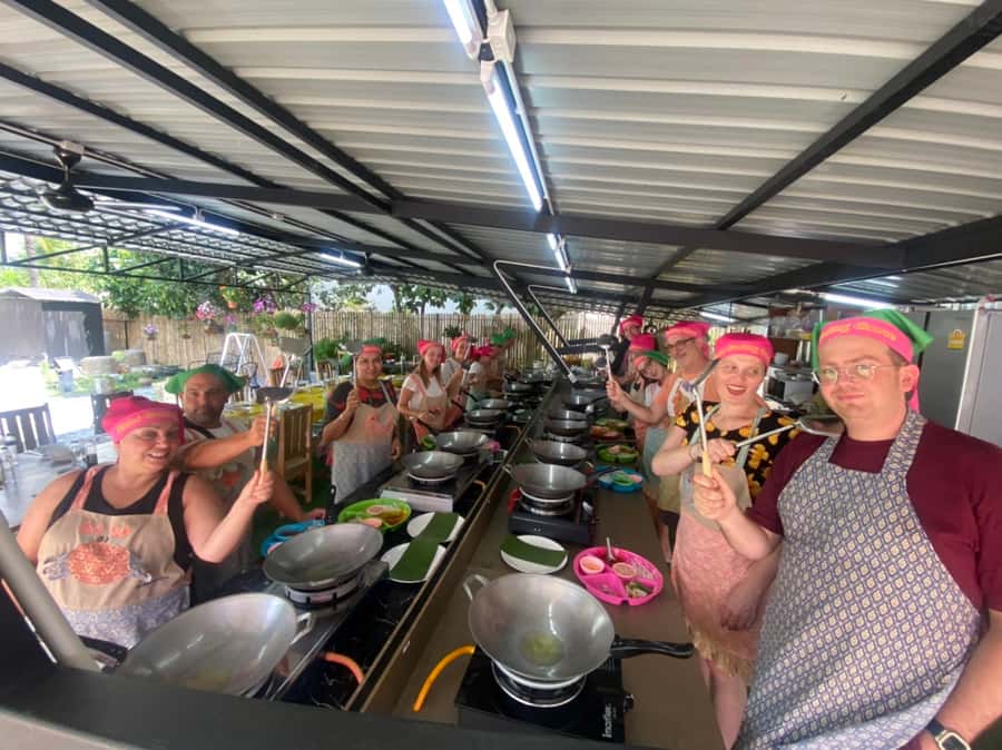 Thai Cooking Class with Market & Garden Tour - Three Thai dishes, cooked at your own station
