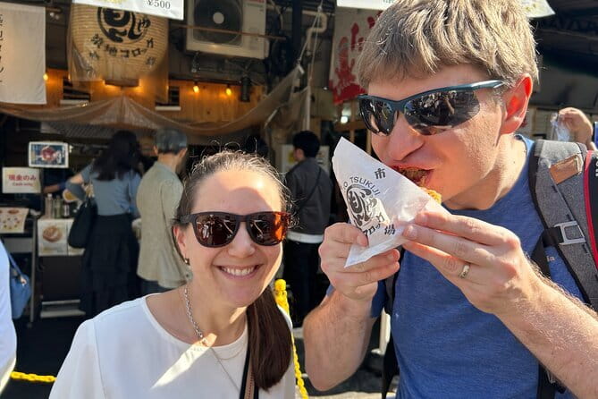 Tokyo Tsukiji Fish Market Food Tour: 15 Stops & Walk Local Street - Ninety minutes through Tsukiji Jogai Market