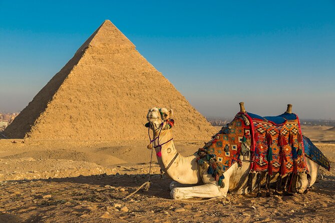 Tour of Most important Places in Cairo Giza Pyramids Egyptian Museum and Bazaar - At Giza, the Great Pyramid takes center stage